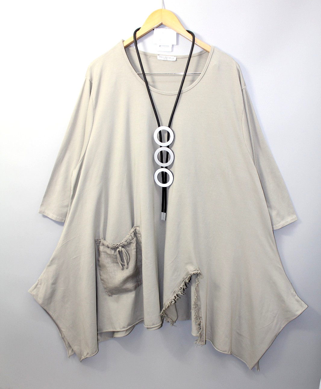 Moonshine tunic shirt size 50 52 54 lagenlook size 5 beige pocket