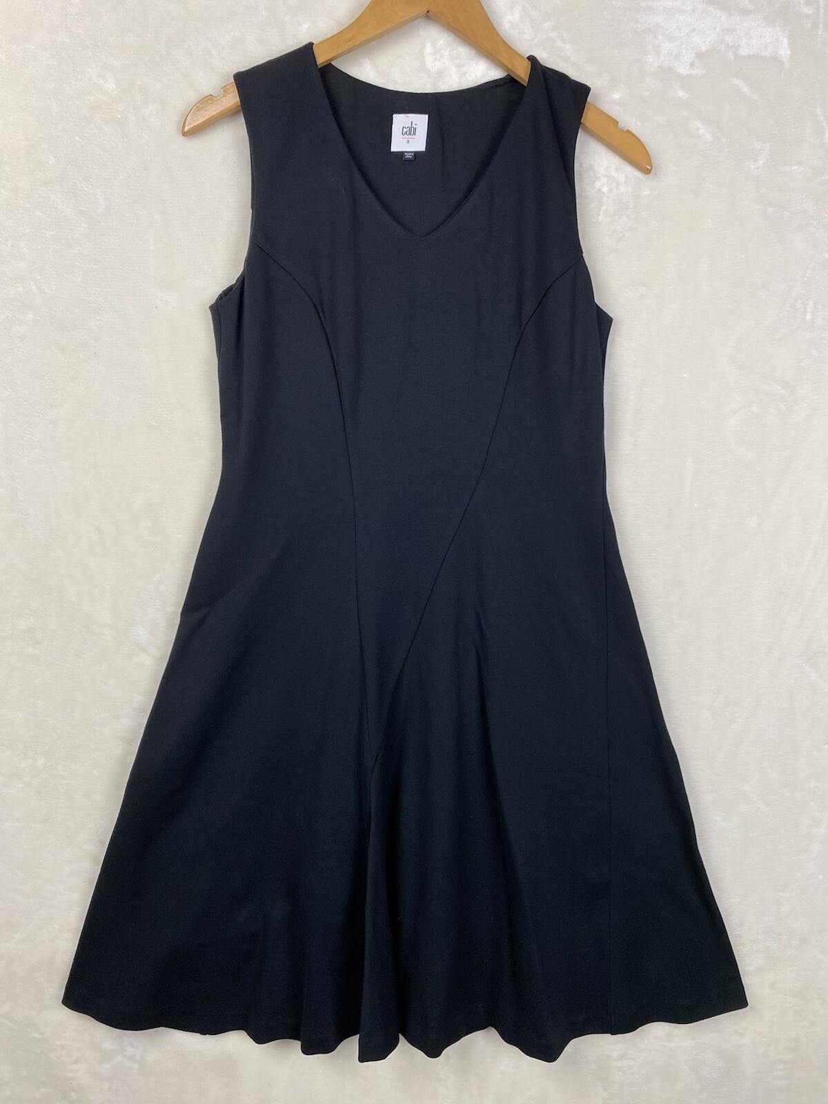 Cabi Dress Womens Small Ponte Fit Flare Performance Black Career Workwear Office