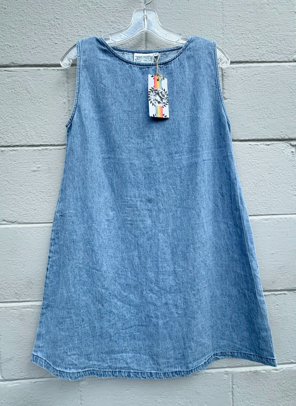 Jungmaven Baez Summer Denim Dress Hemp Cotton Blend Size XS S M XL NWT