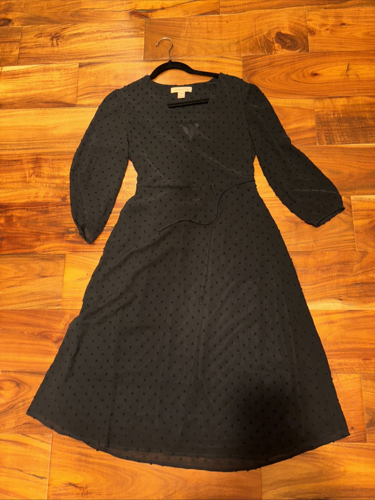 Monteau Black Dress Perfect For Any Occasion Long Sleeve Size M