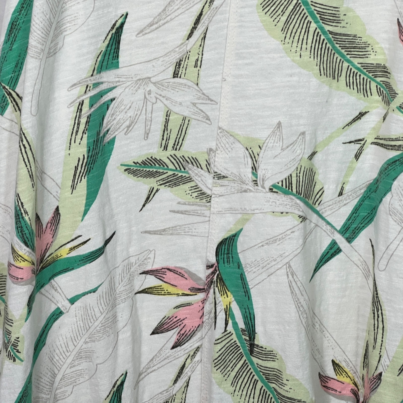 Z Supply Dress Womens XS White Leaf Print Tank Midi Sleeveless V-Neck Cotton