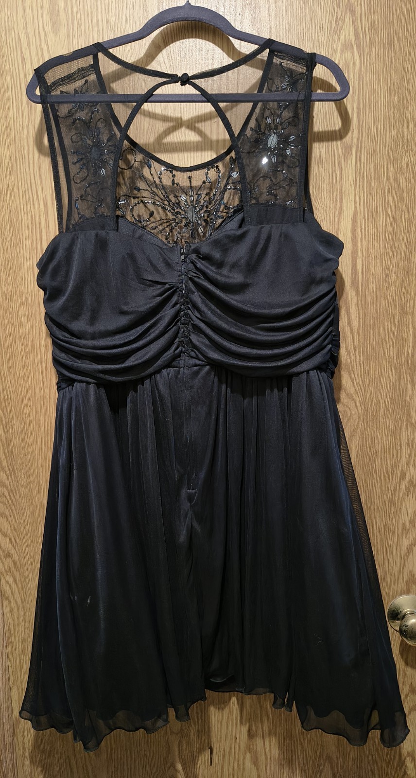 deb Black Lace Sequin Yoke Mini Dress Sweetheart Sleeveless Lined Plus 22