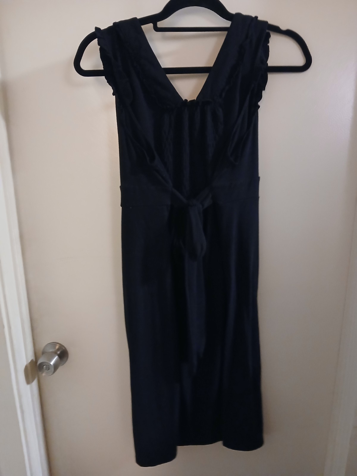 Faded Glory Black Solid Stretch V-Neck Sleeveless Sundress Knee Length XXL