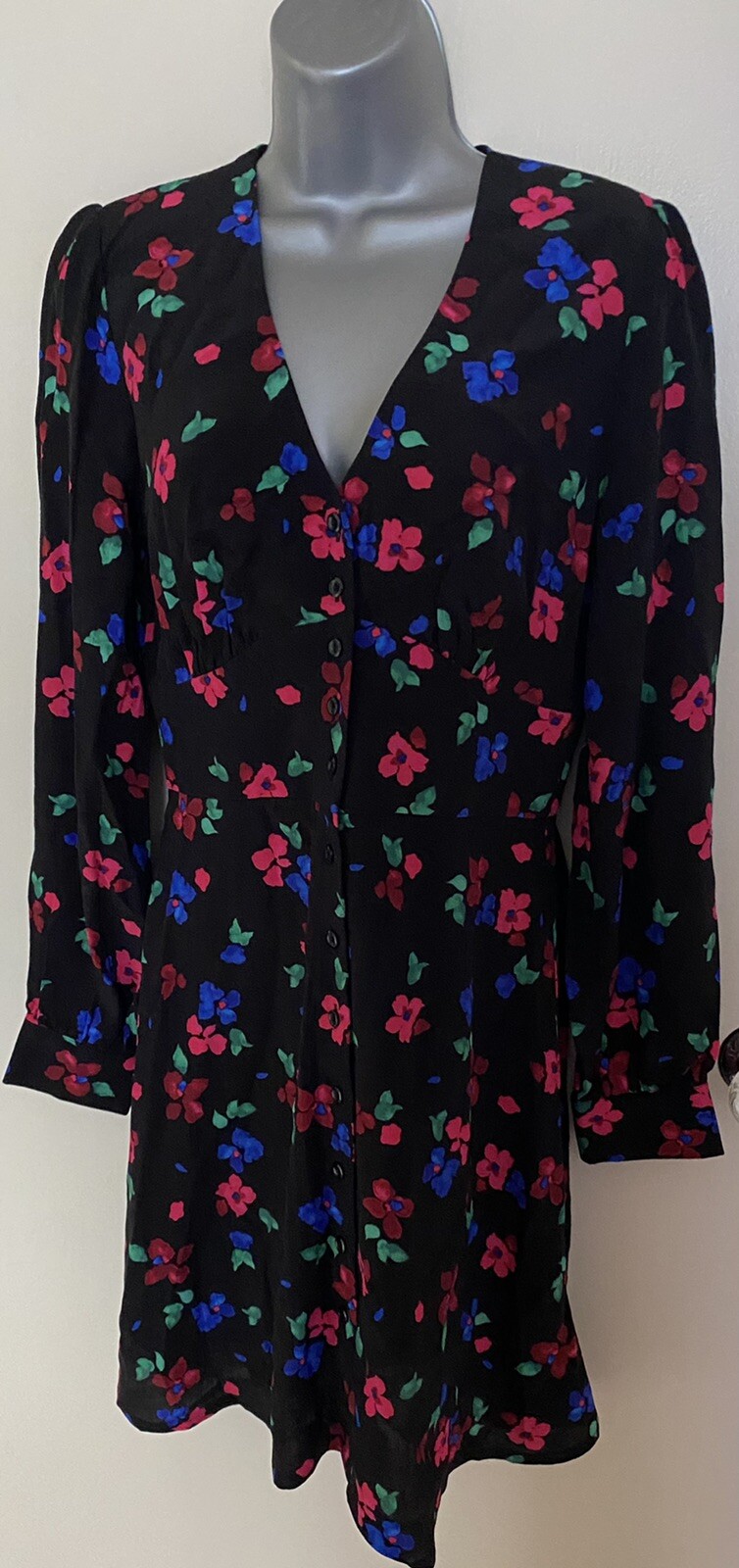 Nobodys Child Black Multi Floral Siri Mini Dress Size 8