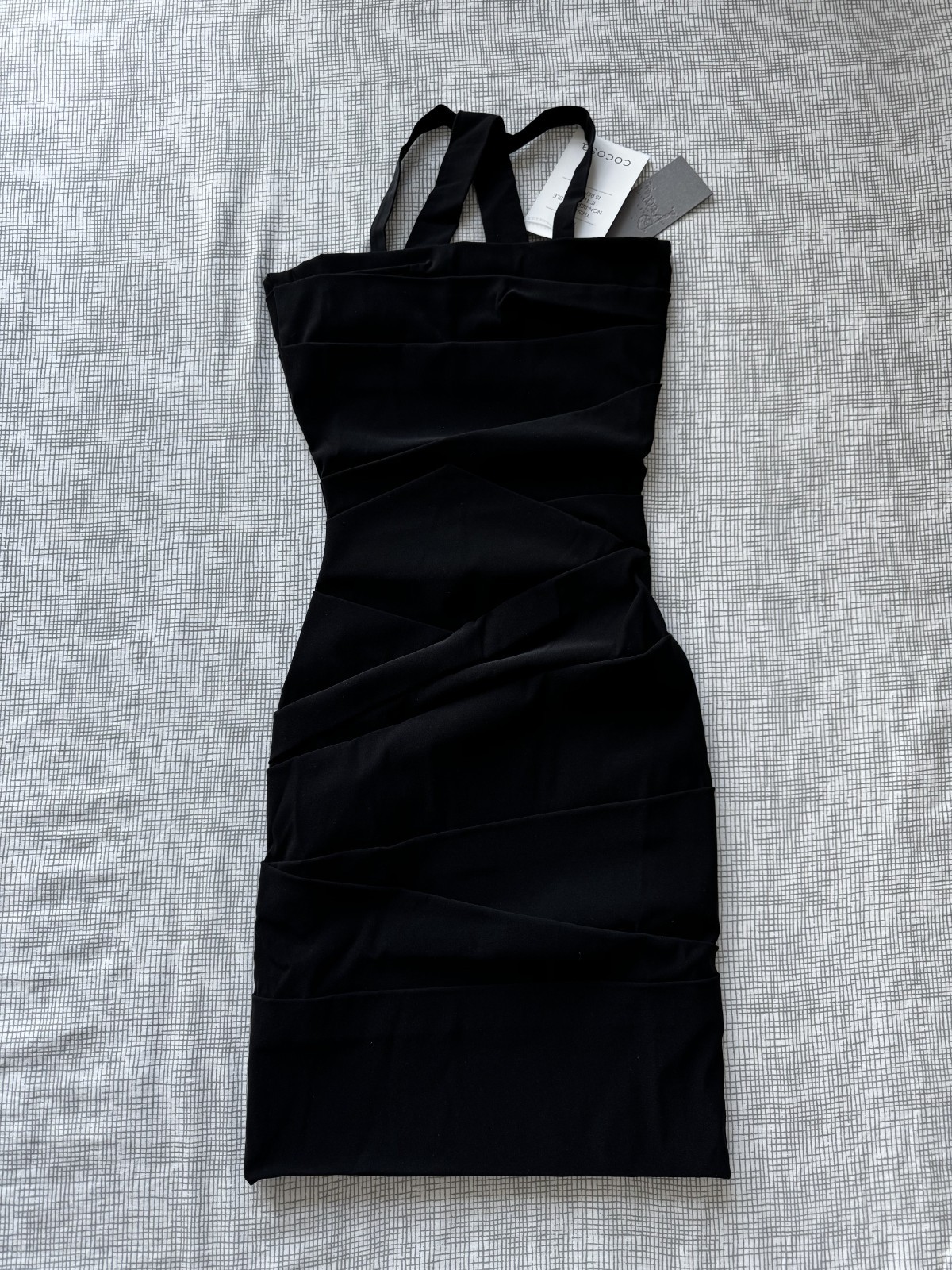 Preen by Thornton Bregazzi Black Ted Link Ruched Dress S