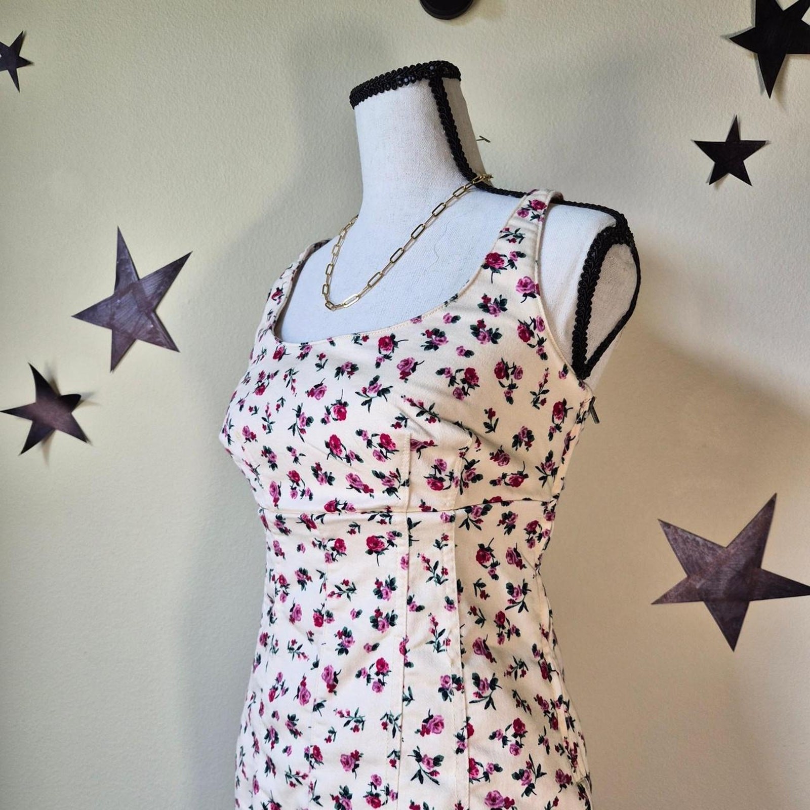 Ditsy Floral Mini Dress XXS Cottagecore Boho Chic Fairycore Coquette Romantic