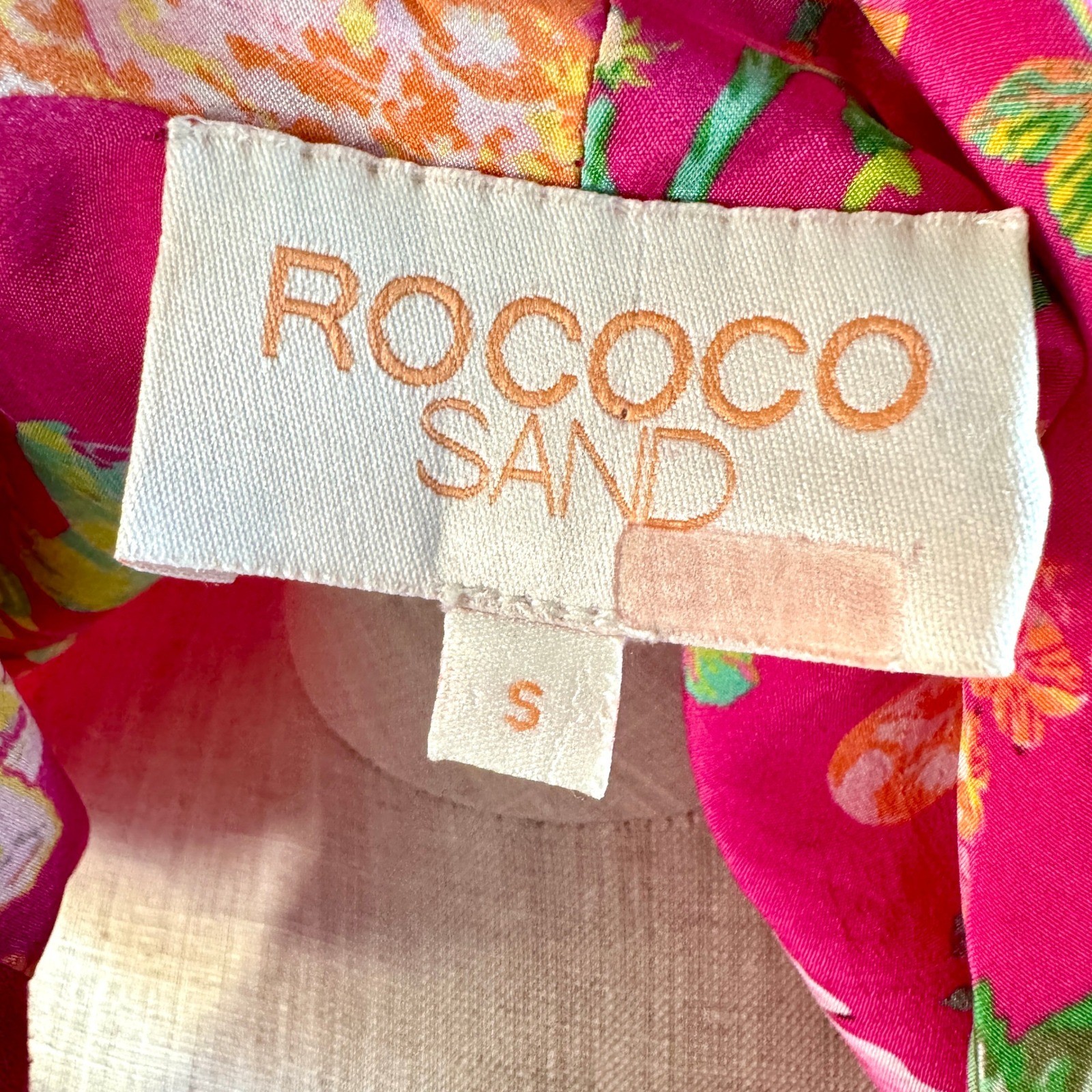 Rococo Sand Floral Wrap Maxi Dress S Pink Ruffle Flounce Wedding Romantic READ*
