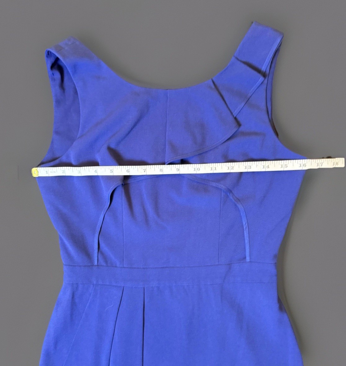 BCBGMAXAZRIA Womens 4 Blue Depth Sheath Dress Asymmetric Ruffle Cocktail Midi