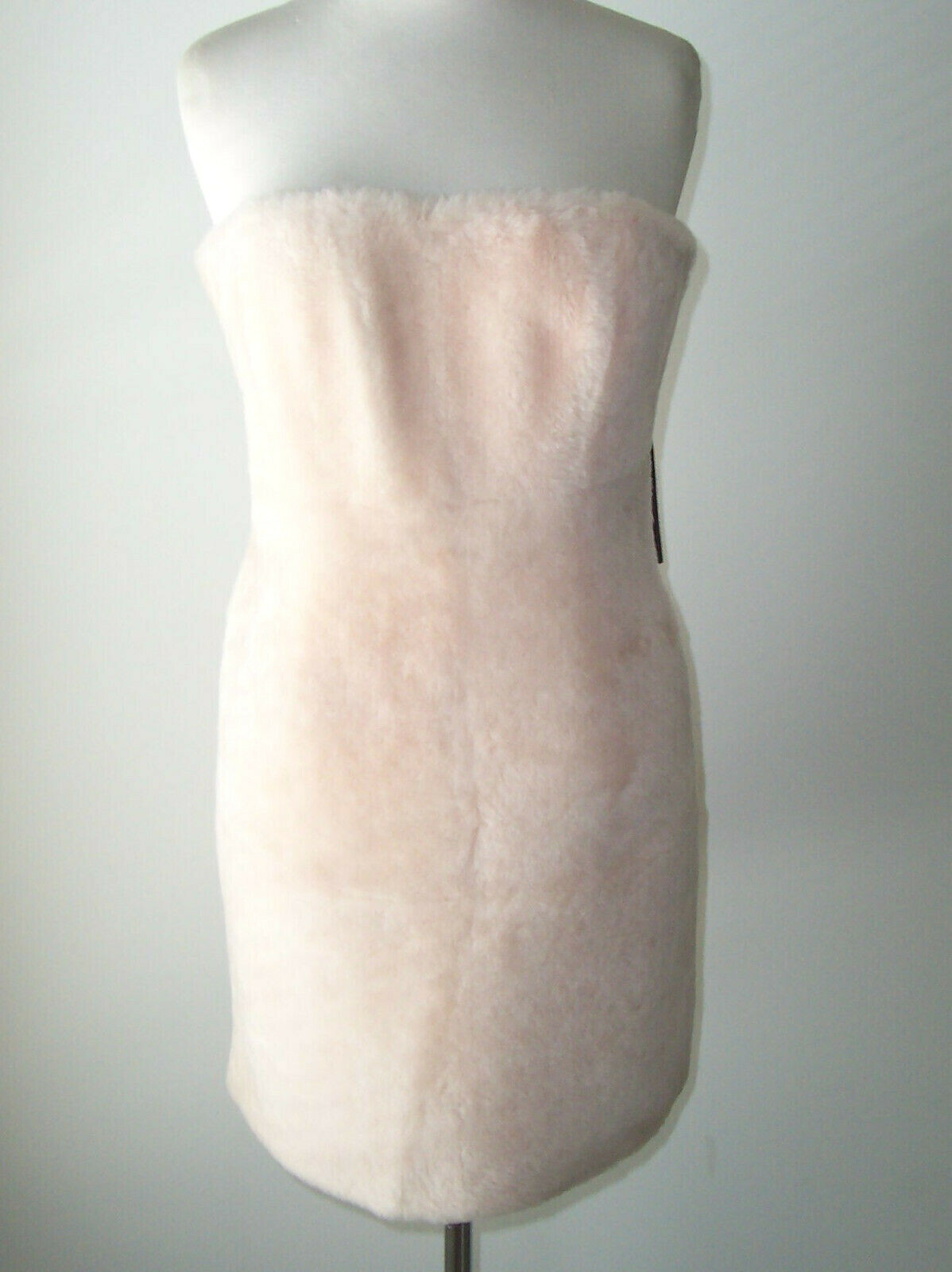 FENDI Pink Shearling Lamb Fur Bustier Strapless Dress 40 2 4 F/W 2015