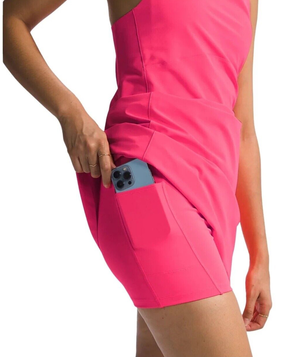 NEW The North Face NF0A86SJP2B-L Argue Radiant Poppy Hike Fitted Dress Women’s L