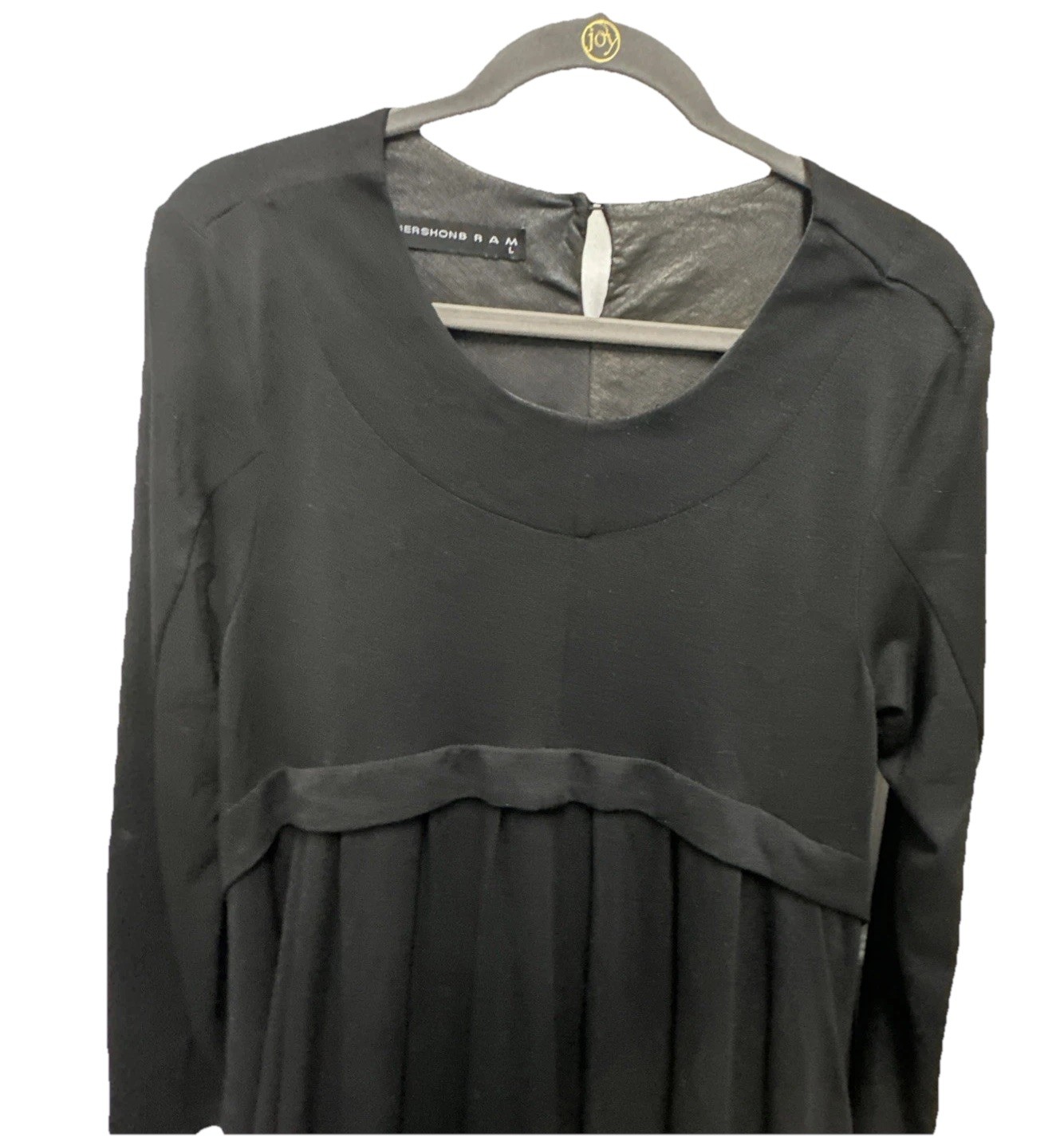 Gershon Bram Dress Womens Large Black Long Sleeeve Oversiized Bubble Hem Pockets