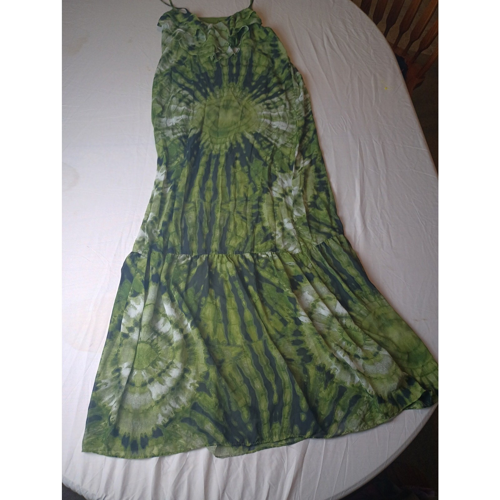 ECI Y2K Women Tie Dye Mermaid Maxi Slip Dress Women Size Large Goth Fairy