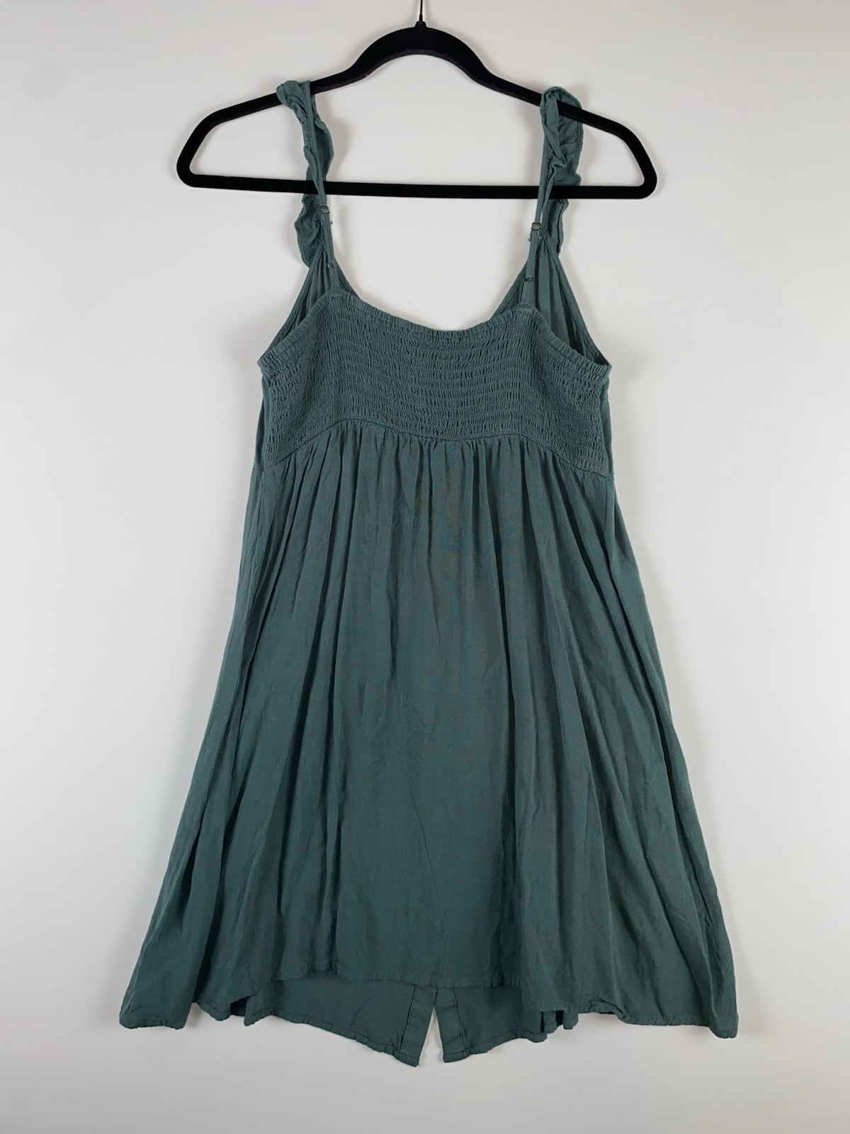 Becool Green Button Front Sundress Adjustable Straps Size Large