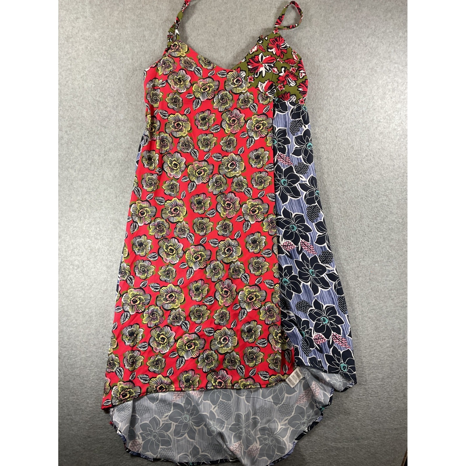 KUT from the Kloth Floral Mixed Print High Low Midi Dress Small KD99101 1254