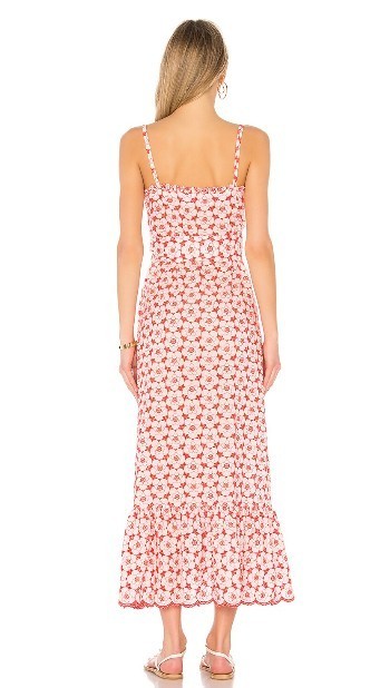 Lisa Marie Fernandez Embroidered Eyelet Dress Size 1 (US 2 4) Tomato Red Cream
