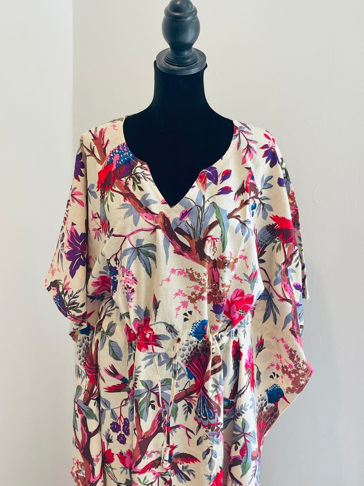 Hand Block Printed kaftan, maxi dress, cotton long caftan, beach cover-up,