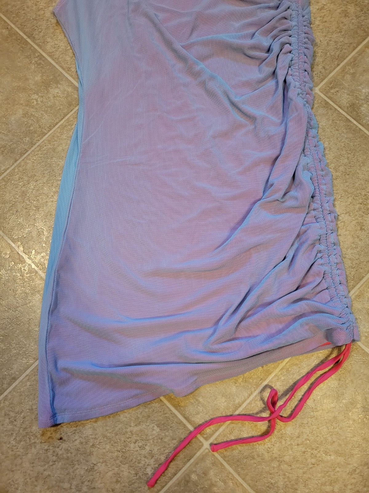 Fashion Nova “Ruched Lace Up” Blue/Combo Mini Dress Women Size 1X