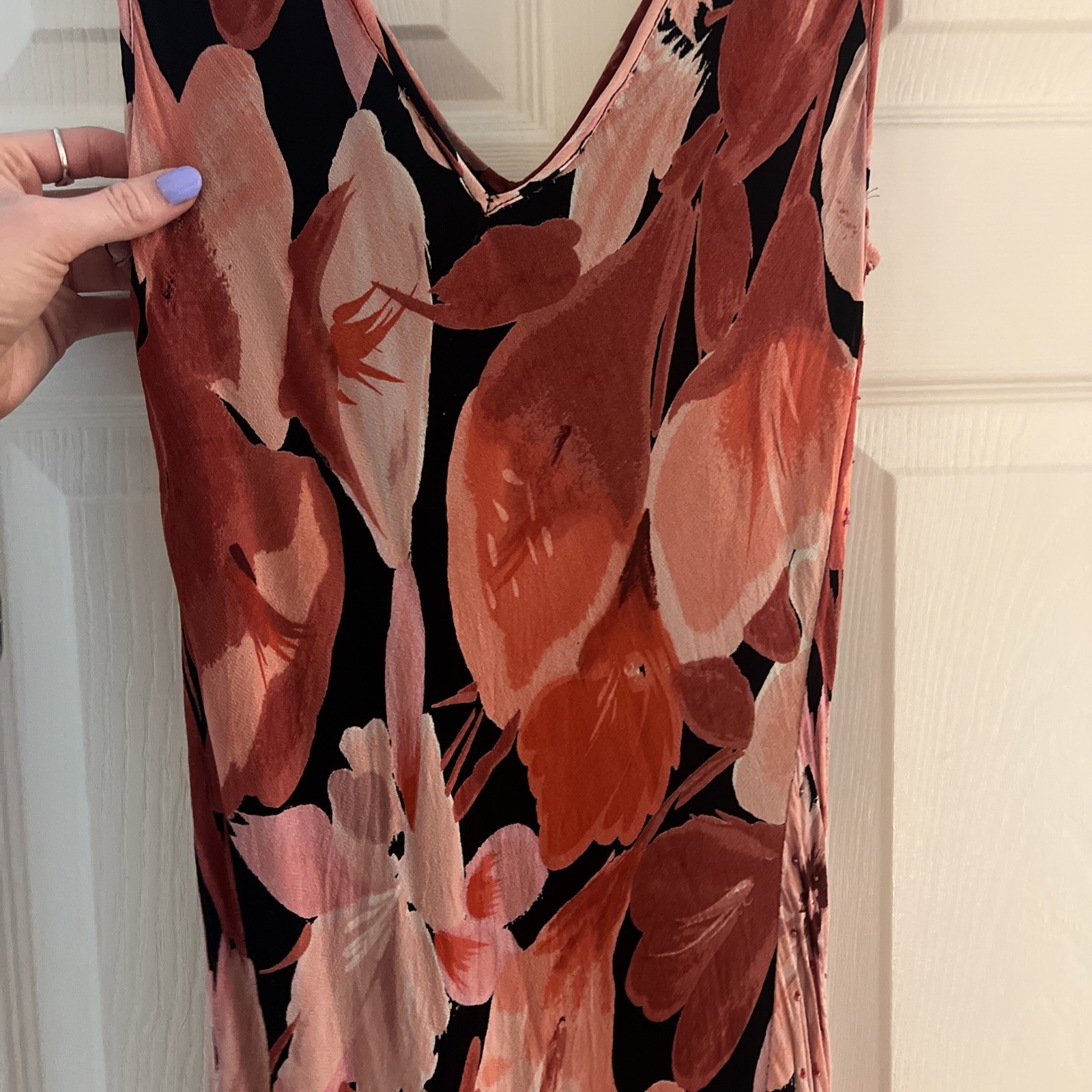 Majick Floral Vintage Beaded Sleeveless Pink Dress Size medium