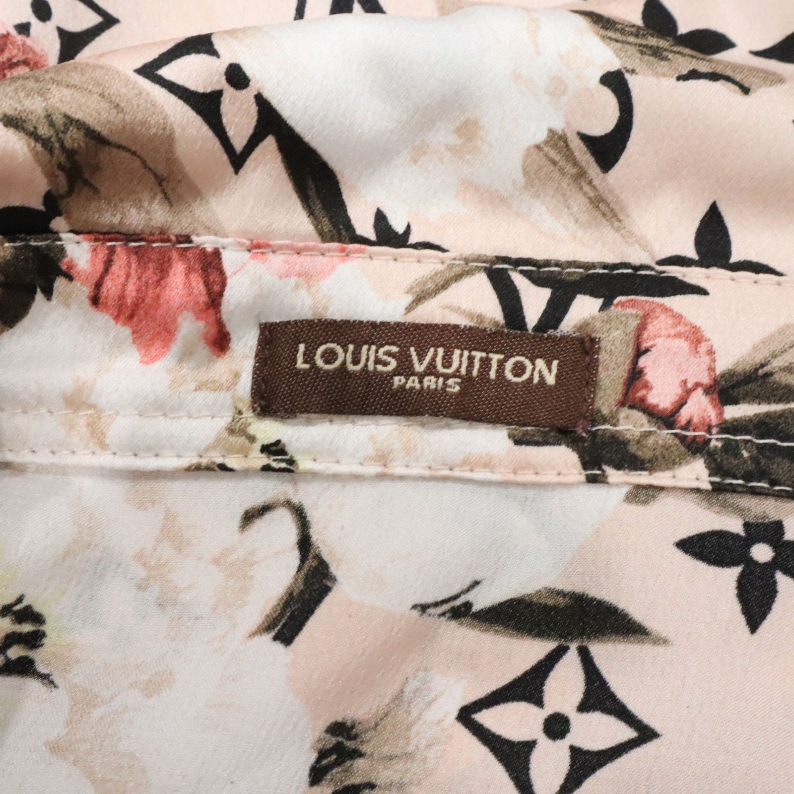 Louis Vuitton Pink Floral Monogram Shift Shirt Dress Button Up Women’s 42 US 10