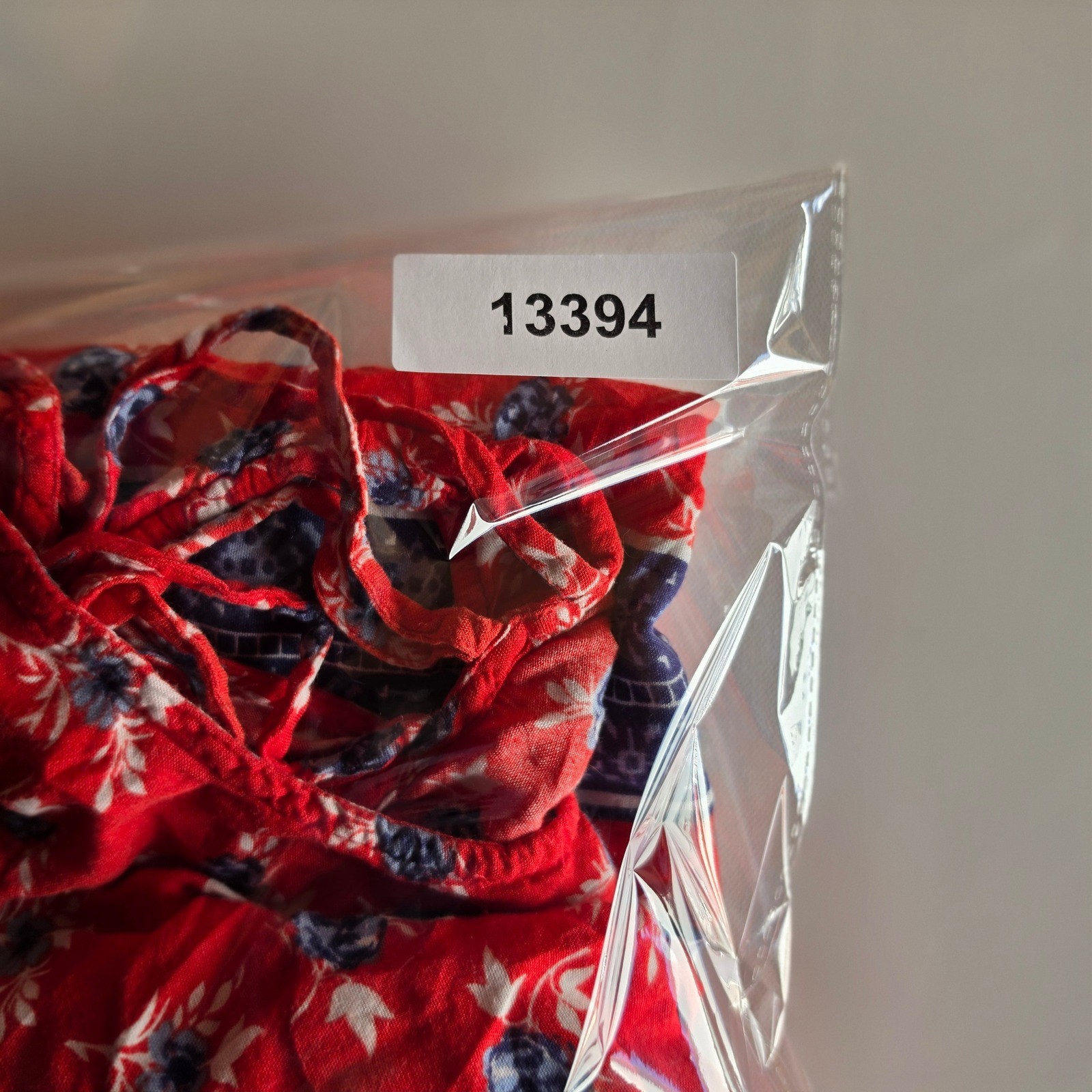 Sfera Casual Red Floral Strappy Back Mini Dress Womens Medium Blue Border Print