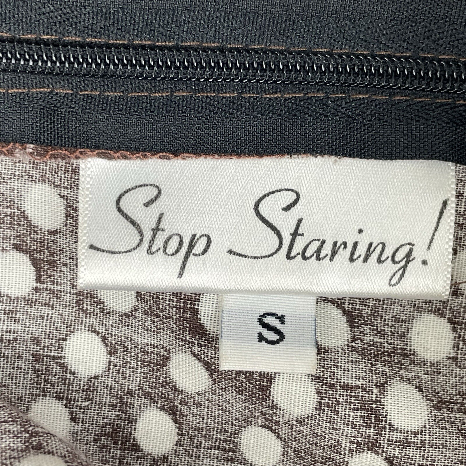 Stop Staring! Vintage Full Circle Sun Dress Small Brown Polka Dot Swing Retro