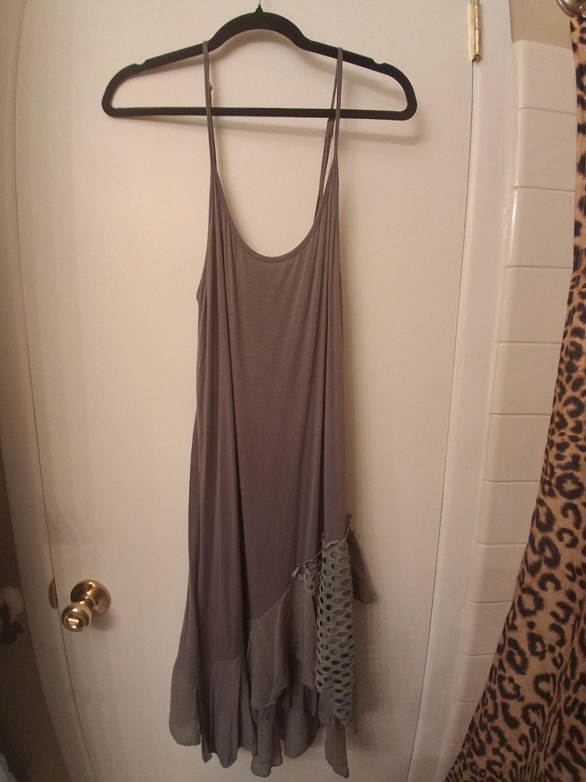 Grey Honeycomb Accent Dress Women’s One Size India Boutique Boho