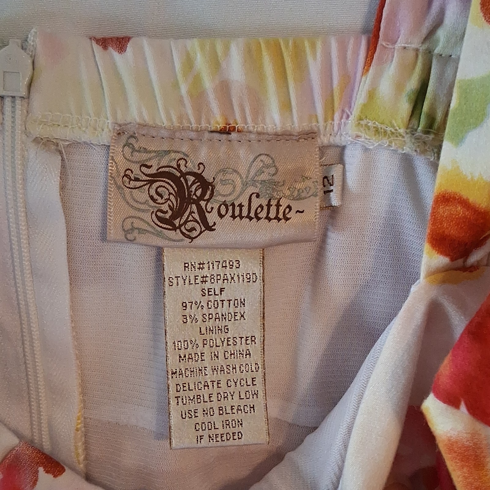 Roulette Floral Sweetheart Sleeveless Knee Sundress White/Pink 12 Lined Zip