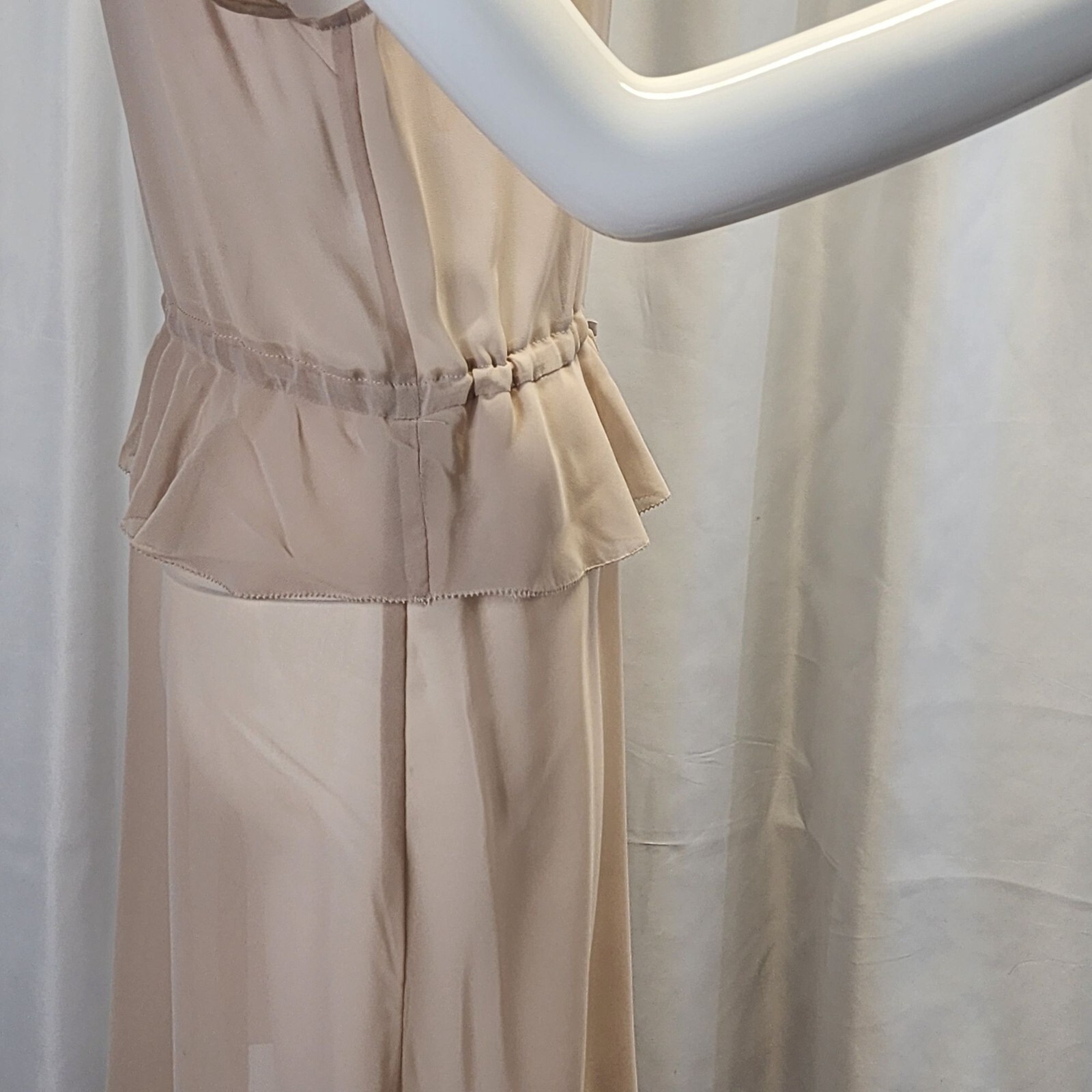 Sheer Button-Down Dress With Drawstring Waist & Ruffle Hem Size 6 Kensie NWT