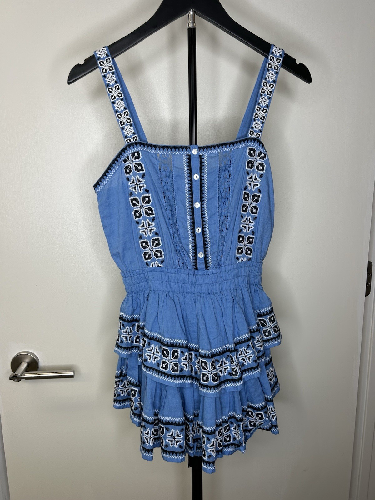 NWOT Women’s Size P Love Shack Fancy Blue Ruffle Dress