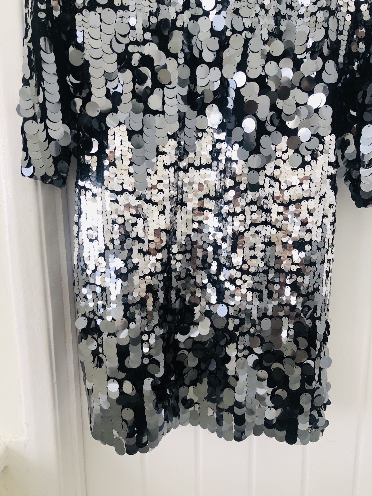 Feather & Bone London Black Silver Sequin dress / Tunic S Uk 8 10