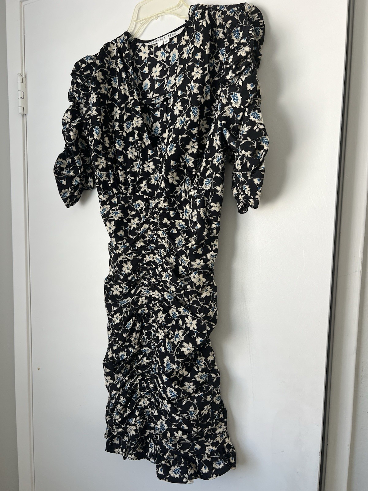 Veronica Beard Josephine Silk Floral Ruched Dress Size 0