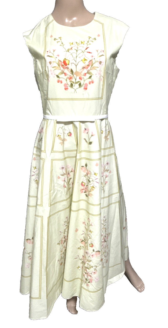 New NWT $5,090 Giambattista Valli 2025 Runway Floral Midi Dress US 4 6 / IT 42