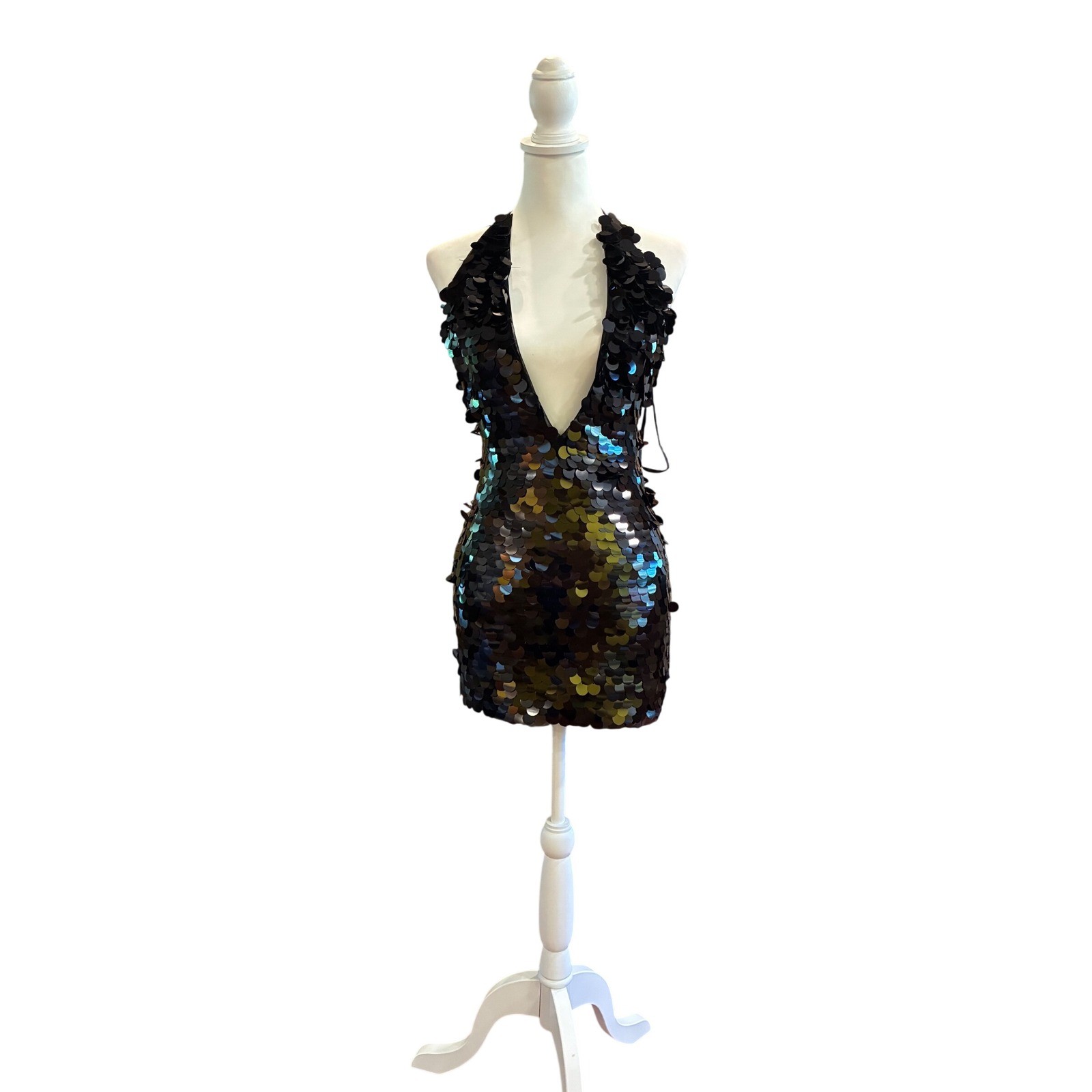 superdown Carminia Mini Sequin Dress in Black Size XS NWT