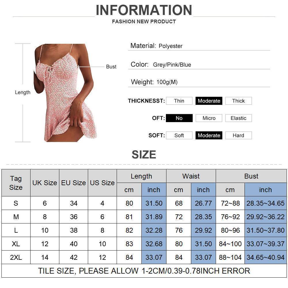Sexy Womens Summer Boho Floral Printed Mini Dress Strappy Holiday Beach Sundress