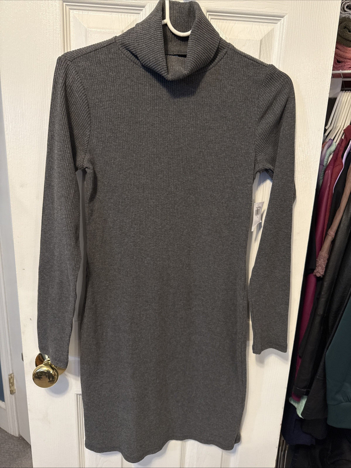 Old Navy T-Shirt Dress Women’s Gray Long Sleeve Turtle Neck Top Size Small NWT