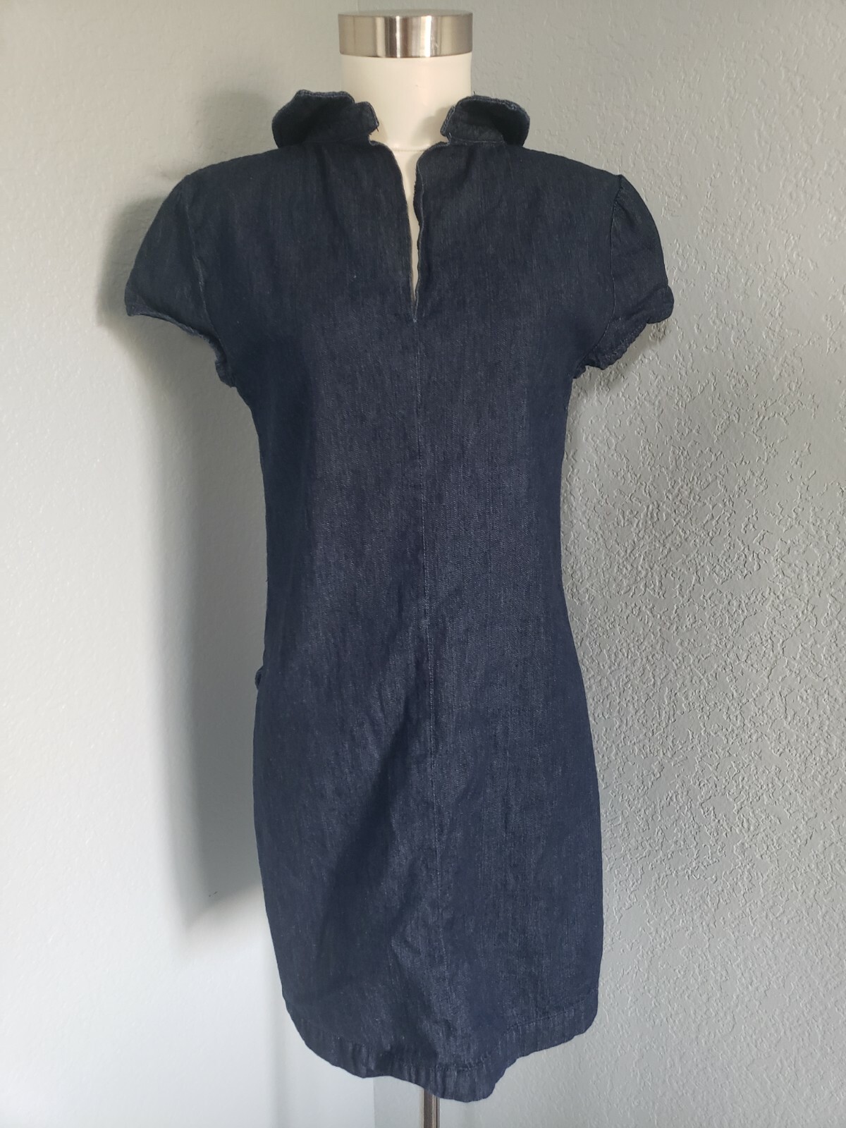 ZARA BASIC Denim Dress cap sleeve Blue USA Size Medium