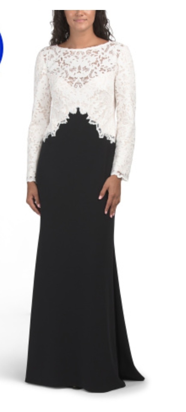 Tadashi Shoji Embroidered Bodice Sheath Gown New with Tags size 10
