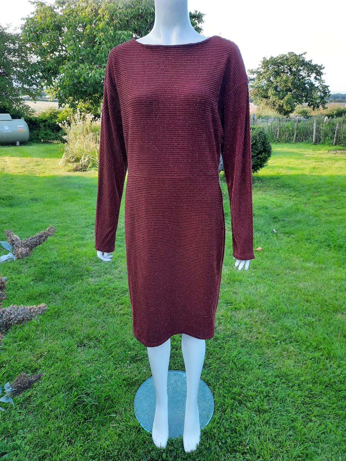 SALE Brown Party Dress Shimmer Fabric