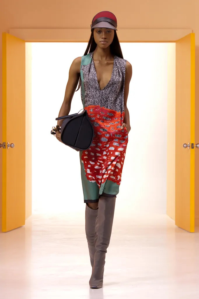 2012 Balenciaga by NICOLAS GHESQUIERE Silk Print Runway Dress FR40 US8 M, Resort