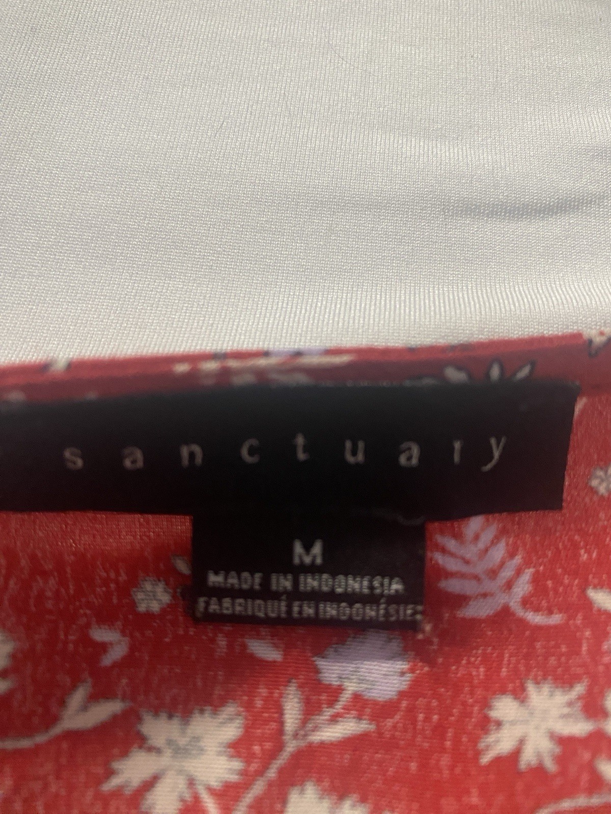 Sanctuary Women’s Floral Spring Red Cottagecore Faux Wrap Dress Size Medium