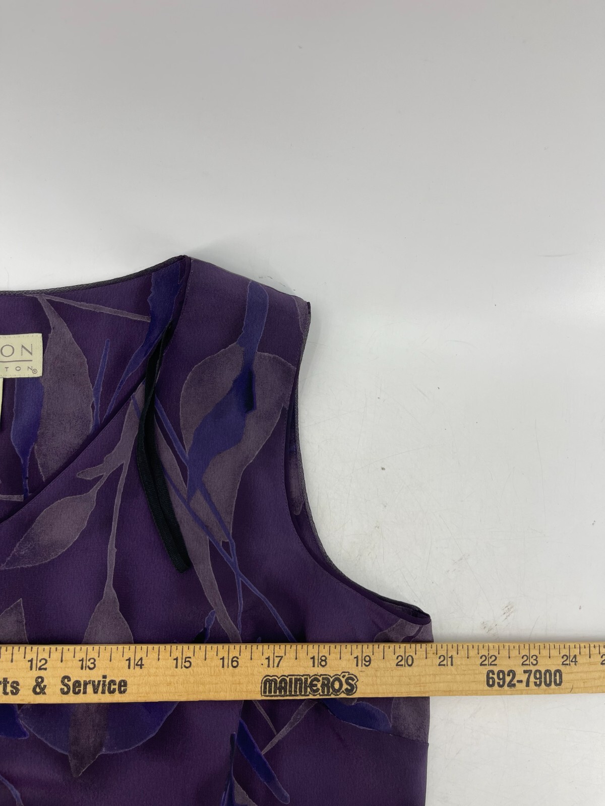 Norton McNaughton Purple Floral Sleeveless Maxi Dress Back Tie Size Large