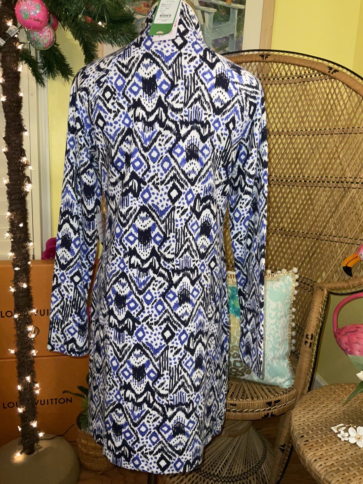 Lilly Pulitzer NWT UPF 50+ Skipper Popover Dress Oh My Cod $158 Size S,L