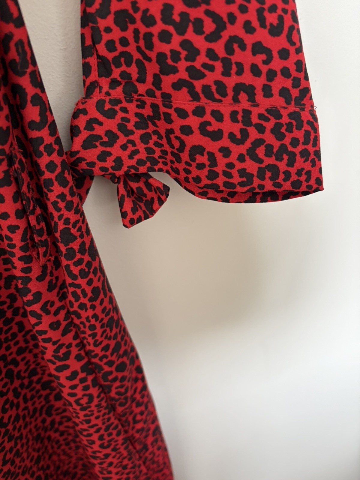 Dove Dancing Leopard Red/Black Animal Print Long Shirt Dress Size 10 RRP £40