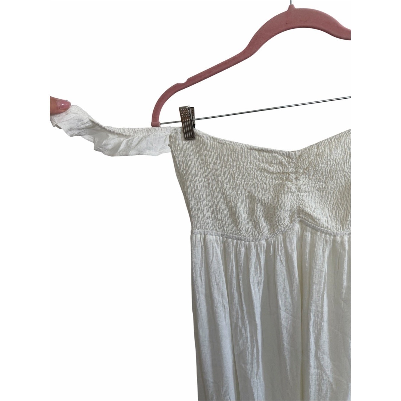 Promesa White Off Shoulder Maxi Dress
