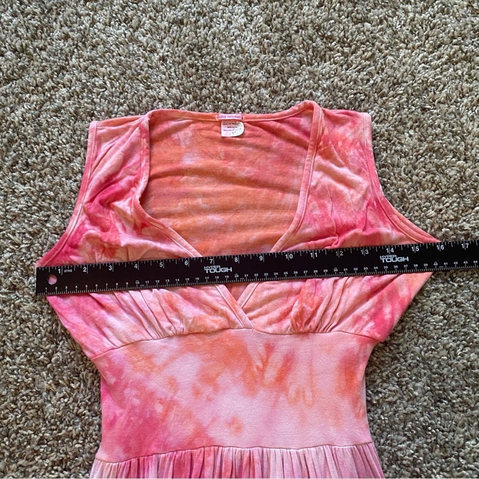 Love Tanjane Pink and Orange Tie-dye Maxi Dress Size Small Beach Resort Coastal