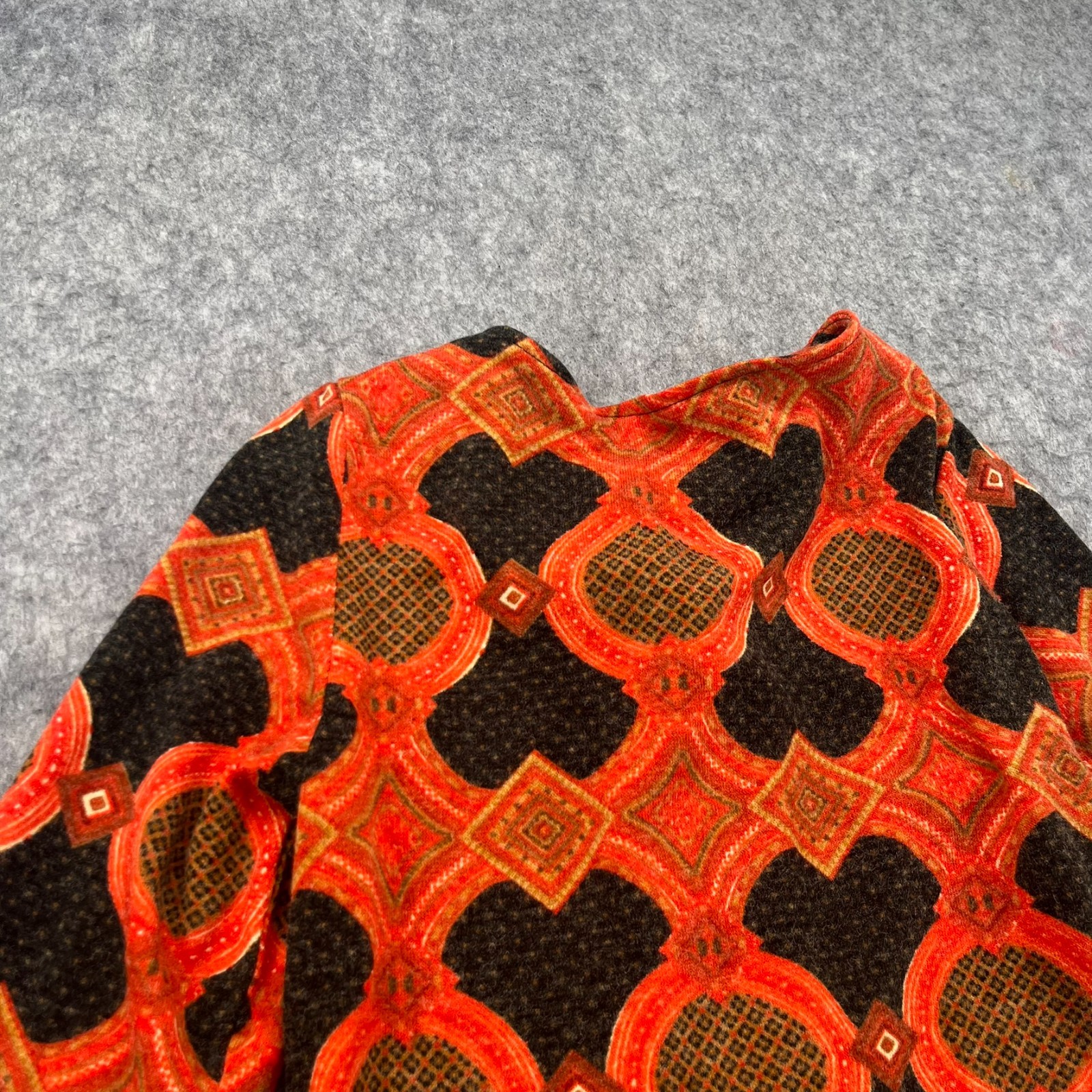 Aryeh Anthropologie Abstract Print Sweater Dress Shift Size L Orange Black NEW