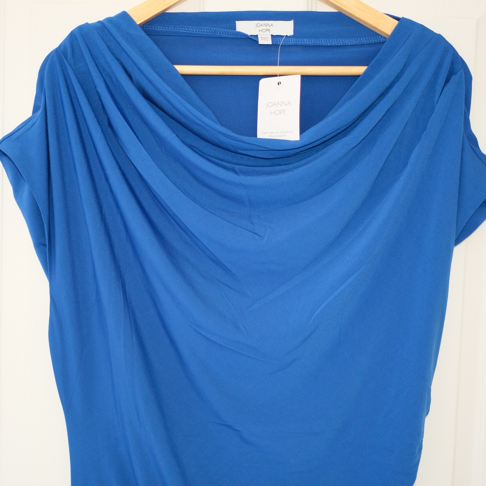 Joanna Hope Cobalt Blue Maxi Occasion Dress UK 18 BNWT Cowl Neck Ruched