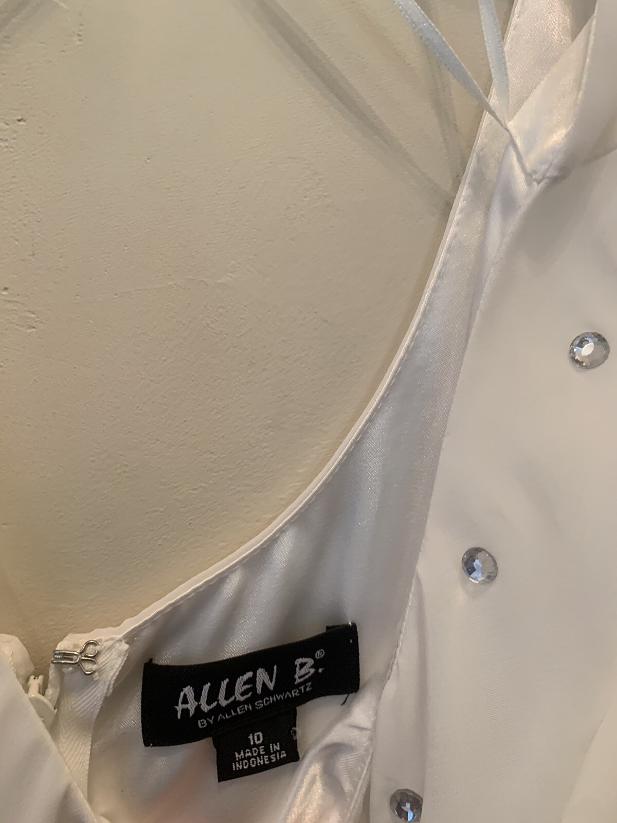 NWT Allen B Ivory Sequined Shift Dress, Size 10