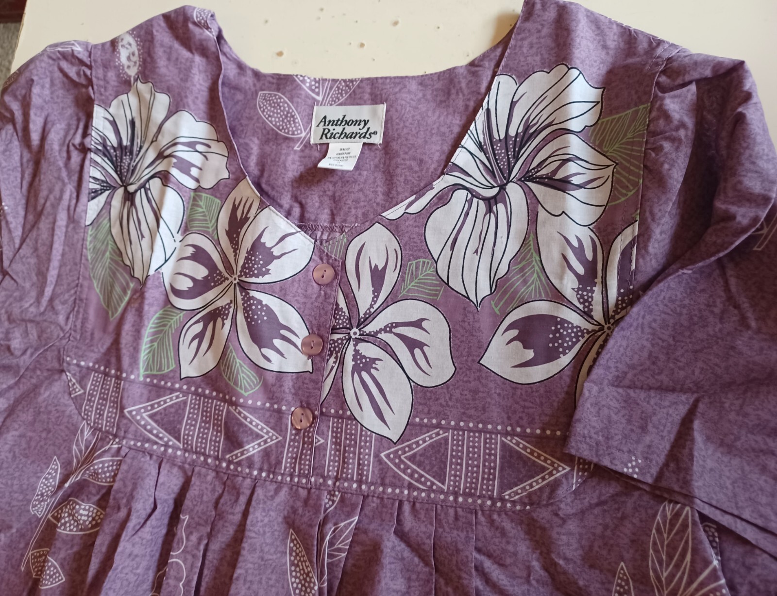 NEW Anthony Richards Womens Muumuu House Dress Lounger Plus 2X Floral Hawaiian