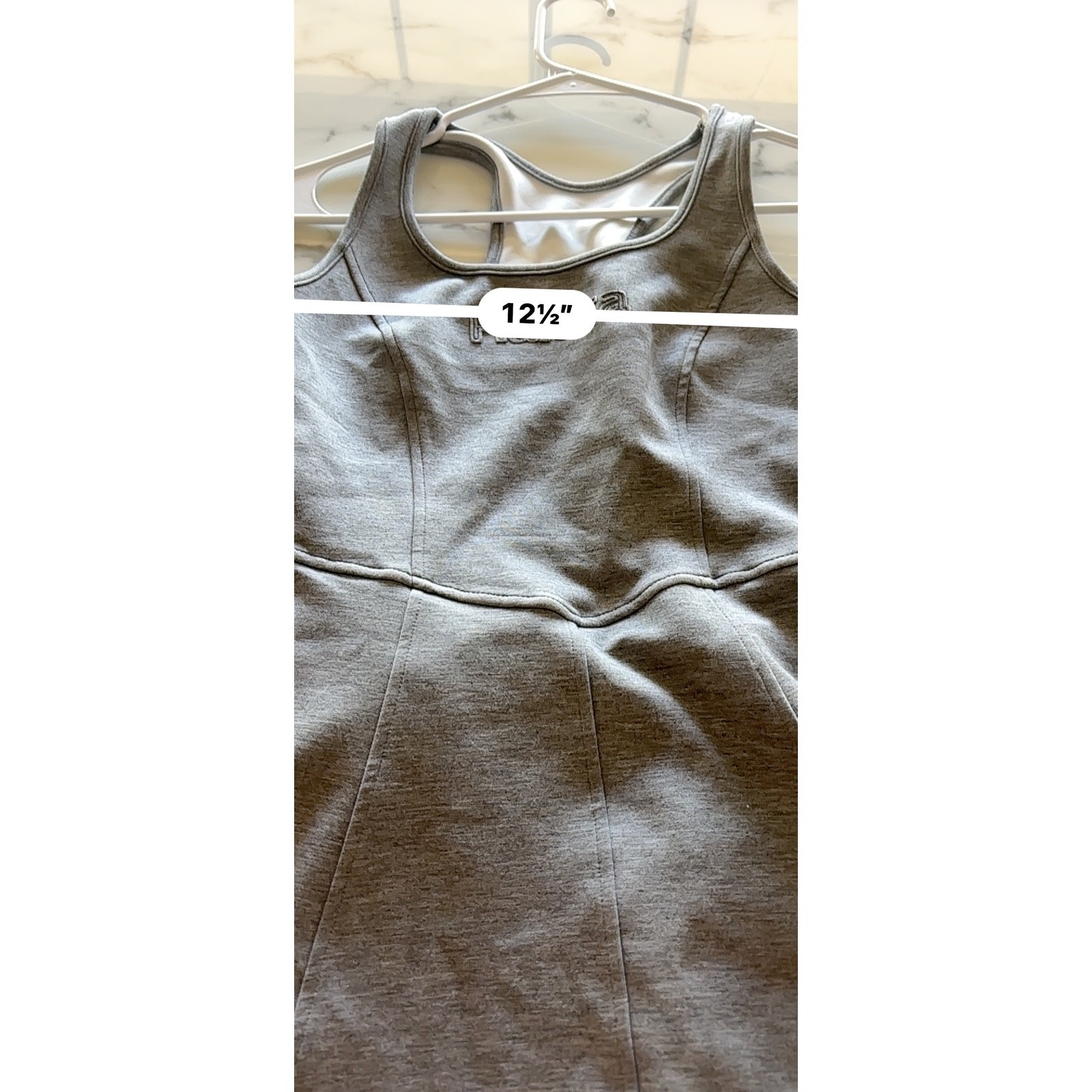 Halara Racerback Athletic Mini Dress Womens XS Heather Gray Built-In Bra NWT